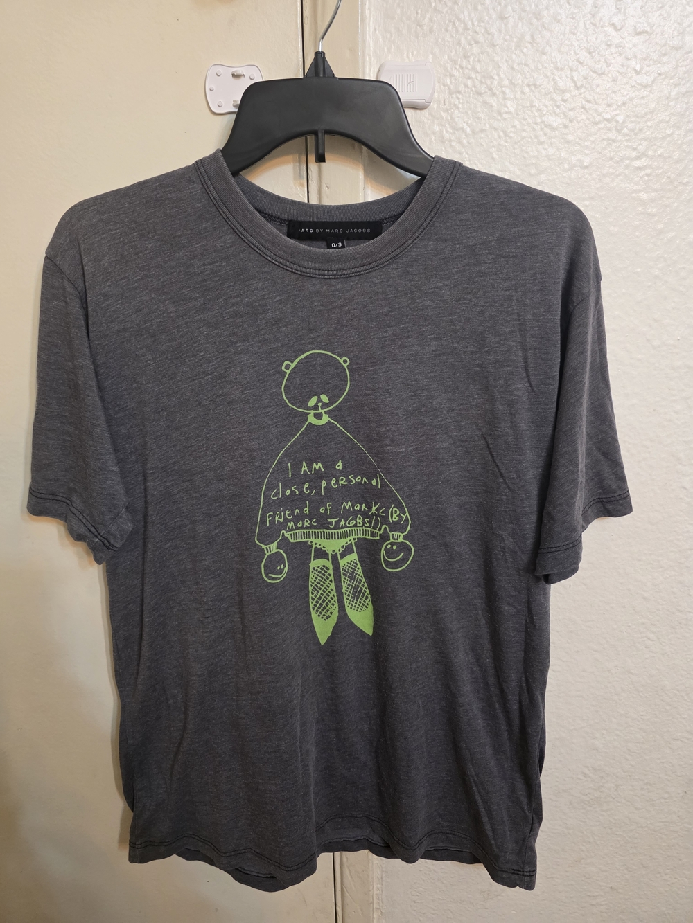 Marc By Marc Jacobs Charcoal Tee with Neon Green Graphic